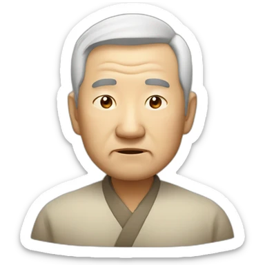 Chinese old guy looks very sleepy sticker