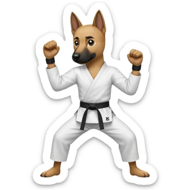 Un malinois qui fait du karaté sticker