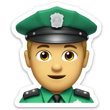 policia con uniforme verde, camisa verde agua sticker