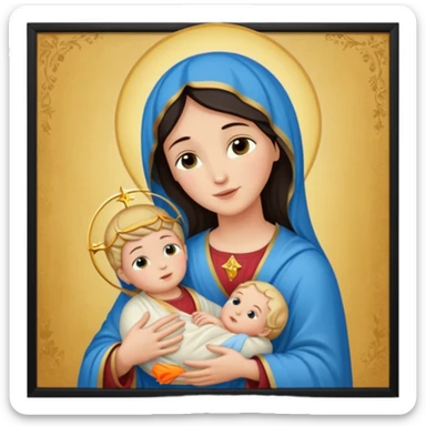 Image of the Mother of God in a frame sticker