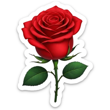 Single red rose with a black ribbon tied to it sticker