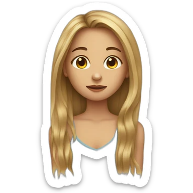 Girl that has a long hair and a acne skin  sticker