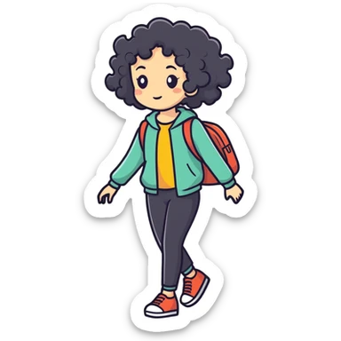 Skin walker taking over a black hair curly hair girl sticker