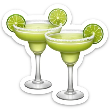 2 margaritas. one normal and one spicy. NO ICE - normal margarita glass with salt on the rim. one should be just with the margarita and the salt. the spicy one should have a small pepper inside  sticker