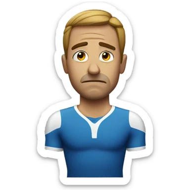 the exhausted man in sport sticker