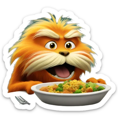 Lorax eating dinner sticker