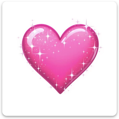 pink heart emoji with sparkles sticker