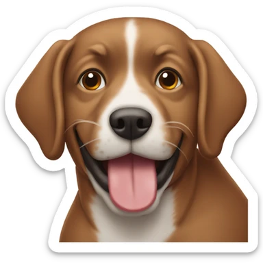 A dog who’s head is some shredded roast beef  sticker