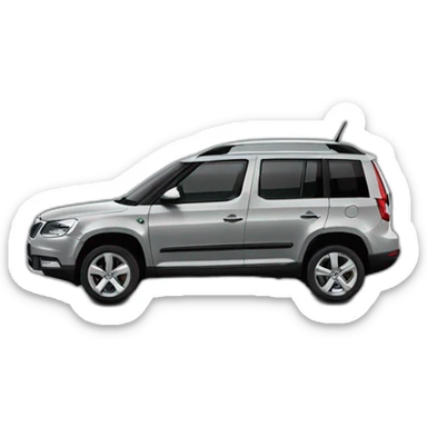 Car “Skoda Yeti” in grey colour sticker