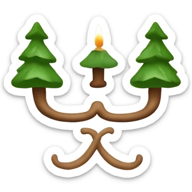 Adventskranz braun grün sticker