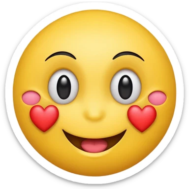 Smiley face with heart sticker