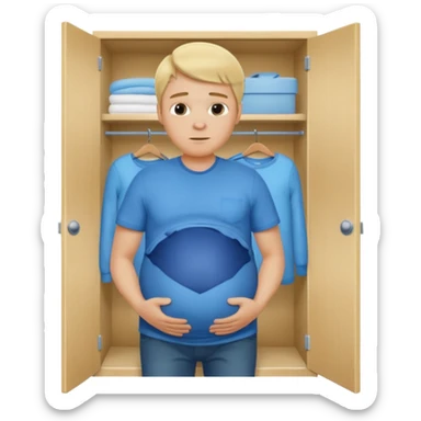 Pregnant blonde man in a closet make it a boy sticker