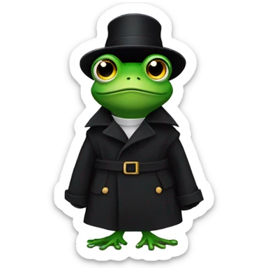 frog in a black trenchcoat sticker