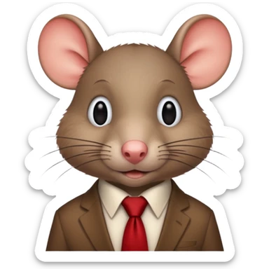 rat wearing  red tie sticker