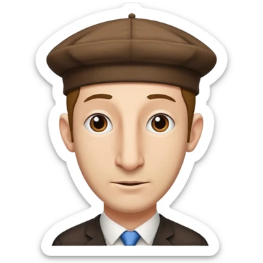 fai un uomo con il naso lungo che pende tipo vilager di Minecraft però mettigli un cappellino ebreo e le ciocche ebree ai lati sticker