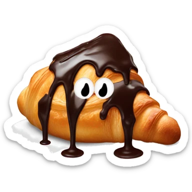 Chocolate dripping off croissant sticker