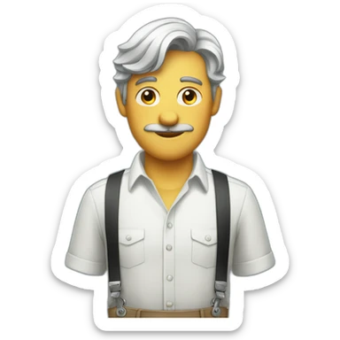 Man wearing suspenders sticker