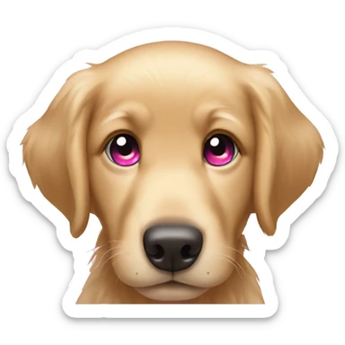 Golden retriever puppy with pink eyes  sticker