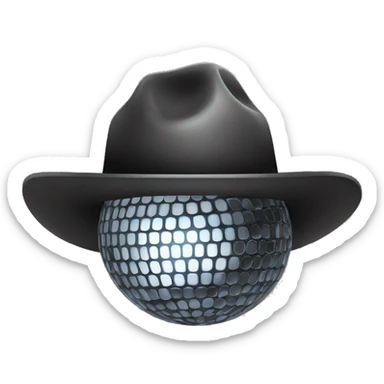 disco ball with a cowboy hat sticker