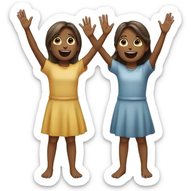 Two girls praising the Lord sticker