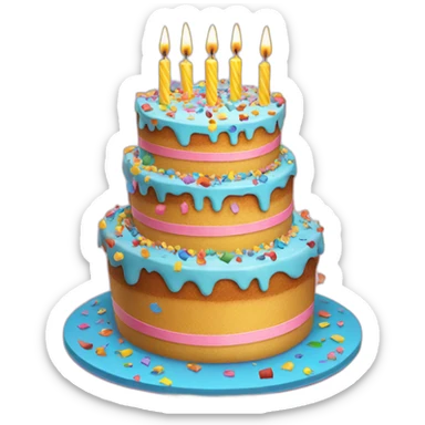 Confetti birthday cake with 21 candles on top sticker