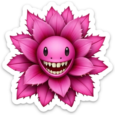  carnivorous pink flower with teeth sticker