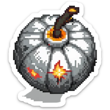 grayish black bomb power up without fuse sticker