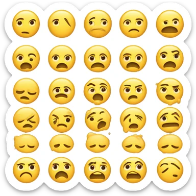 Standard yellow emoji blushing and sweating sticker