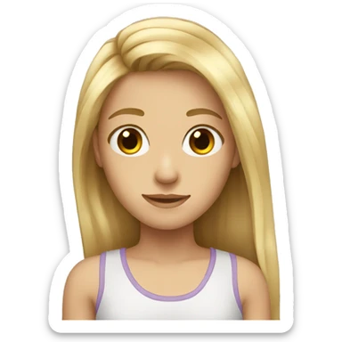 long blond hair teenager with brown eyes sticker