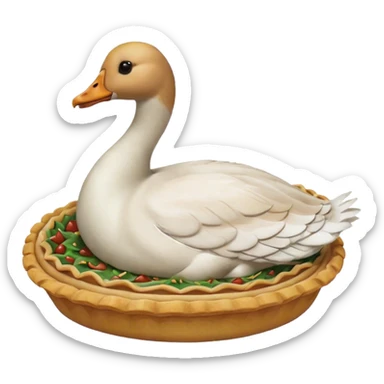 Goose holding a pie sticker