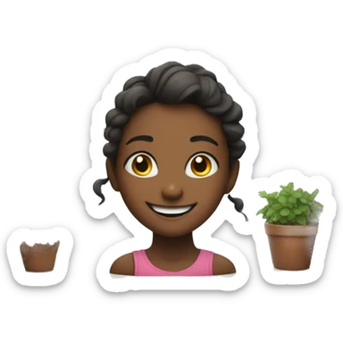 smiling girl by the window sticker