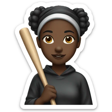 Black girl with a bat sticker