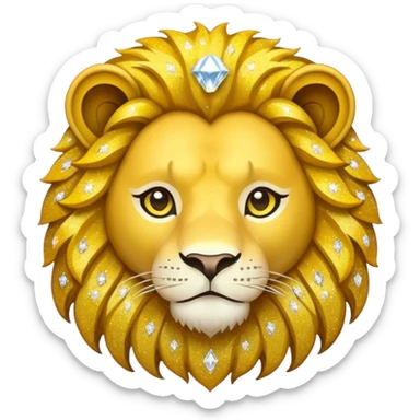 glitter yellow and white pokemon crystal light lion sticker