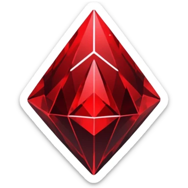 iOS sticker, dark fantasy crystal, monochrome red, minimal sticker
