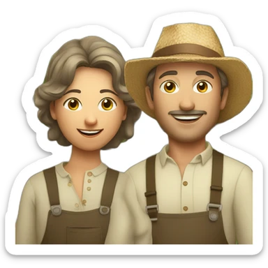 two winegrower friends in france sticker