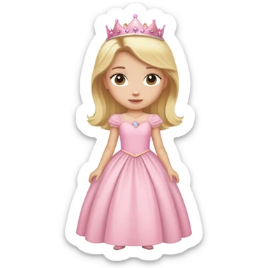 blonde princess with light pink dress sticker