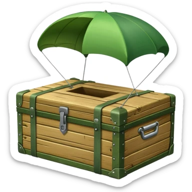 A weapon box with a parachute sticker