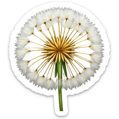 Dandelion flower emoji for bio in white colour more feathers  sticker