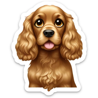 Dog cocker spaniel gold with big eyes sticker