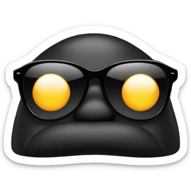 a large black man's foot with a face and sunglasses on it sticker