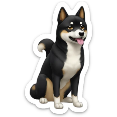 big-black-shibainu sticker