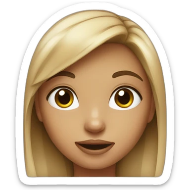 cute girl that looks relieve and hungry sticker