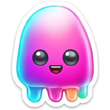 Kawaii neon ice jellybean  sticker