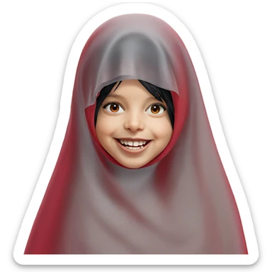 smiling girl in horror veil sticker