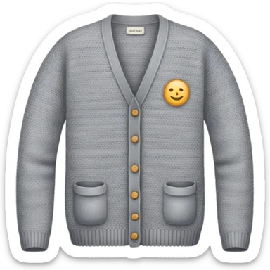 gray knit cardigan sticker