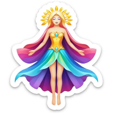 Abstract Colorful Ascending Divine La Creatura, full body sticker