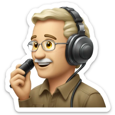 Man on a ham radio  sticker