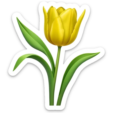 single Tulip Spring Green, straight stem sticker