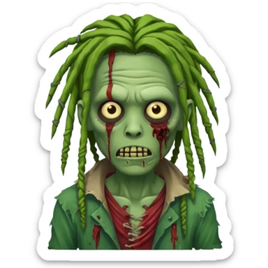 zombie with dreads sticker