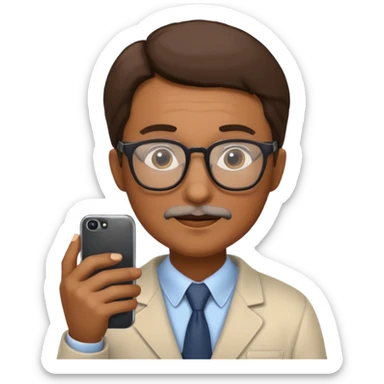 professor with phone sticker